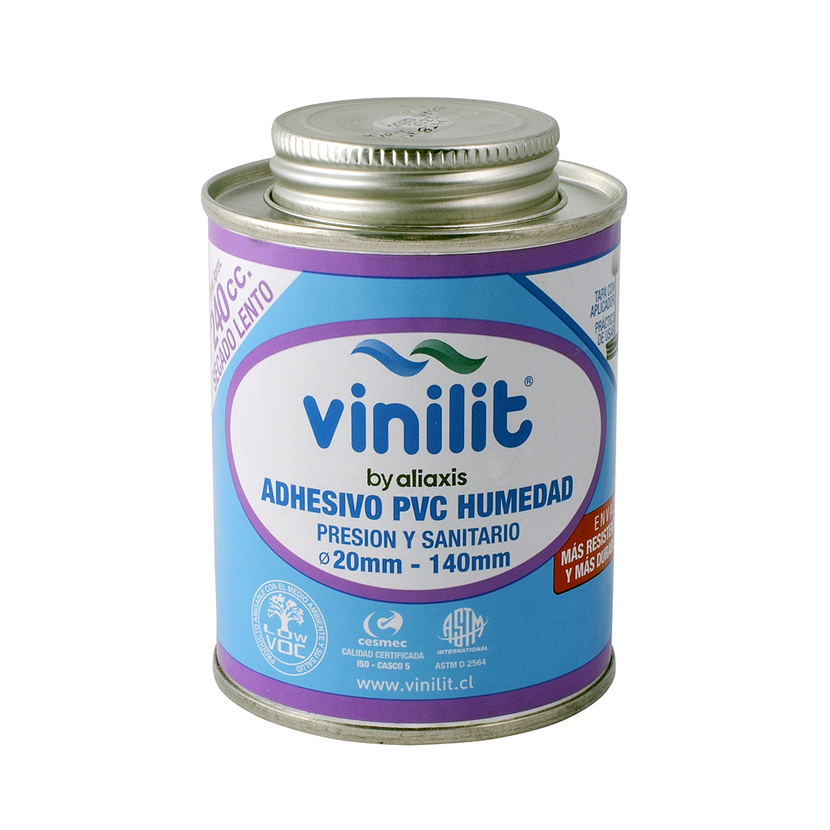 ADHESIVO PVC TARRO 240CC S/LENTO VINILIT — Constructor Center Chile