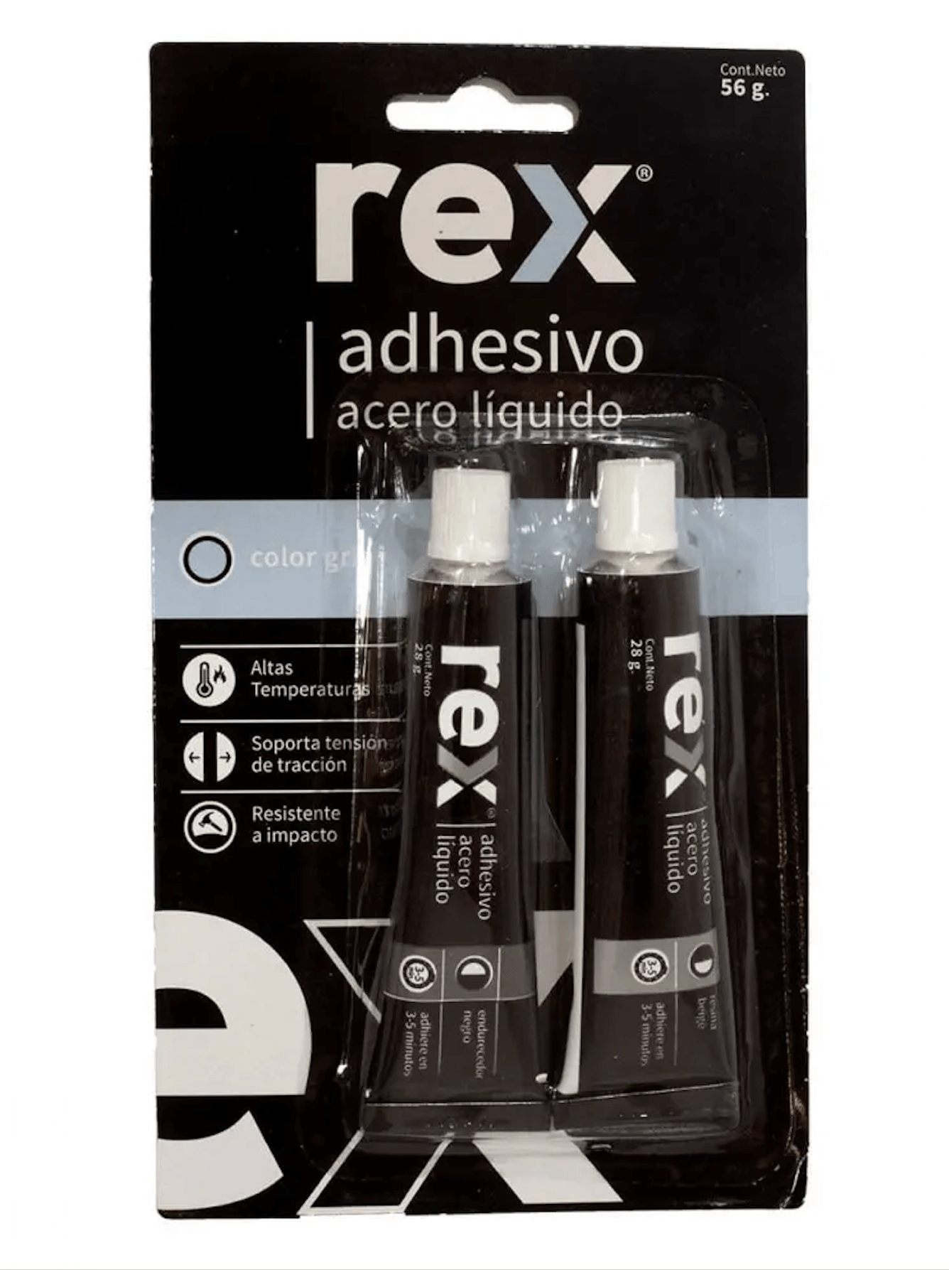 ACERO LIQUIDO 2 COMP GRIS 56GRS REX — Constructor Center Chile