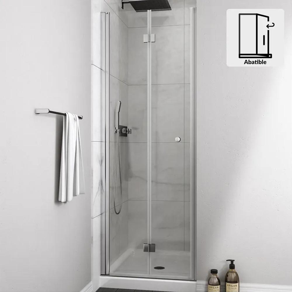 MAMPARA PUERTA ABATIBLE 600x1900x6MM CLEAN DUSCHY — Constructor Center Chile