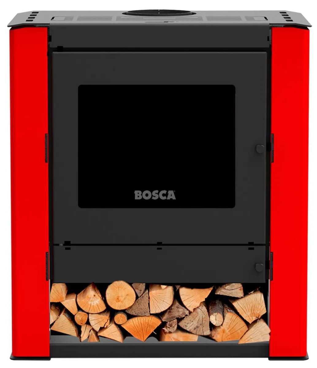 ESTUFA A LEÑA GOLD 500 ROJO B/VISION 220M2 BOSCA — Constructor Center Chile