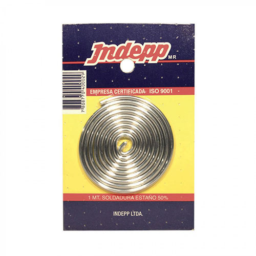 SOLDADURA ESTAÑO 50% INDEPP x 1MT — Constructor Center Chile