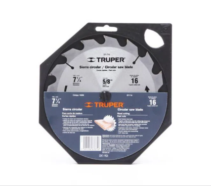 DISCO SIERRA CIRCULAR 7 1/4 x 16D TRUPER — Constructor Center Chile