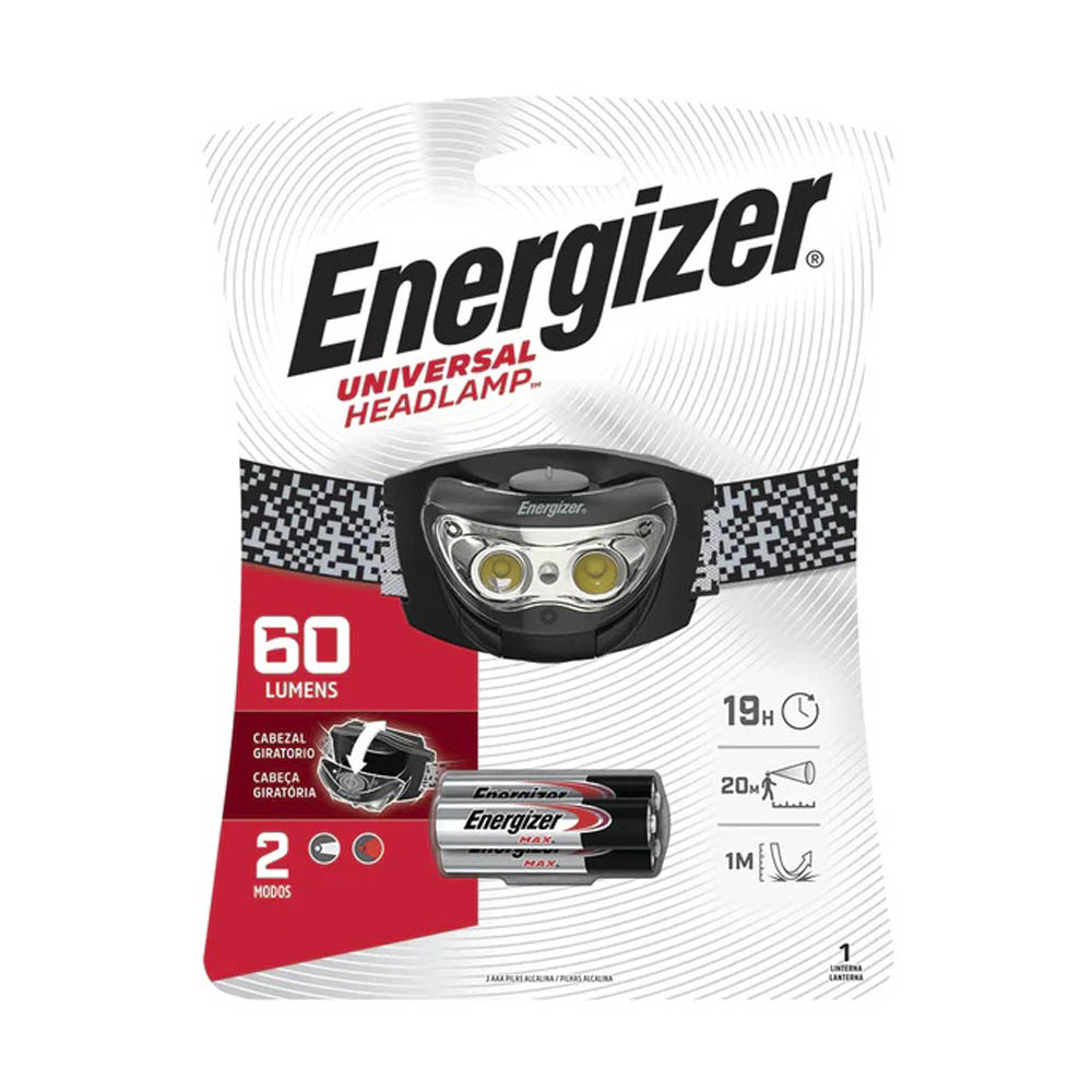 LINTERNA FRONTAL 3 LED ENERGIZER 60 LUMENS — Constructor Center Chile