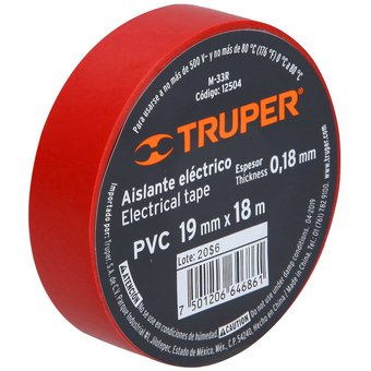 HUINCHA AISLAD 19MM x 18MTS ROJA TRUPER — Constructor Center Chile