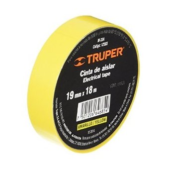 HUINCHA AISLAD 19MM x 18MTS AMARILLO TRUPER — Constructor Center Chile