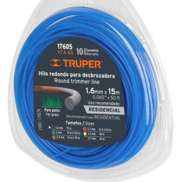 NYLON P/DESBROZADORA HTA-65 1,65MM TRUPER — Constructor Center Chile