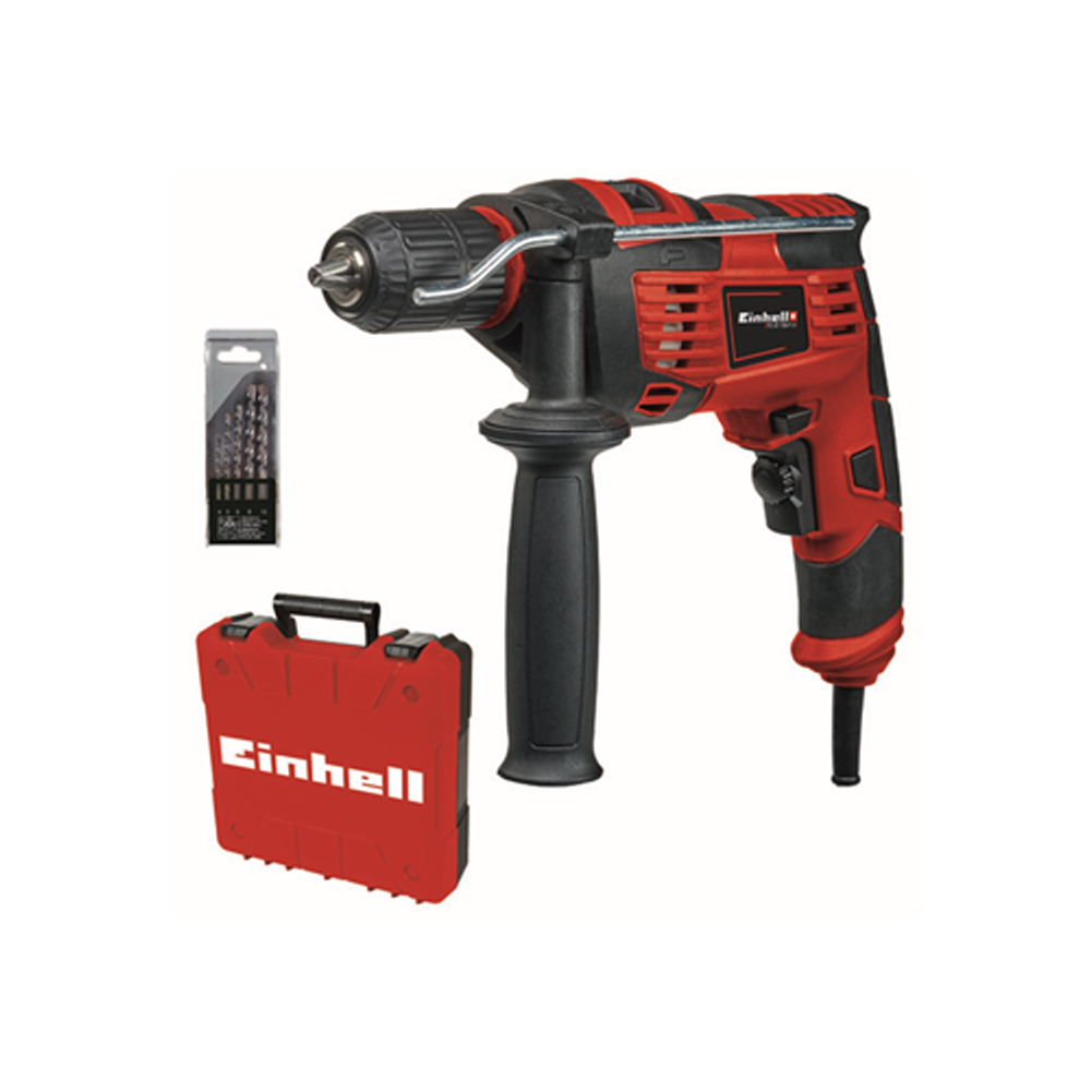 KIT TALADRO PERCUTOR 650W 13MM EINHELL — Constructor Center Chile