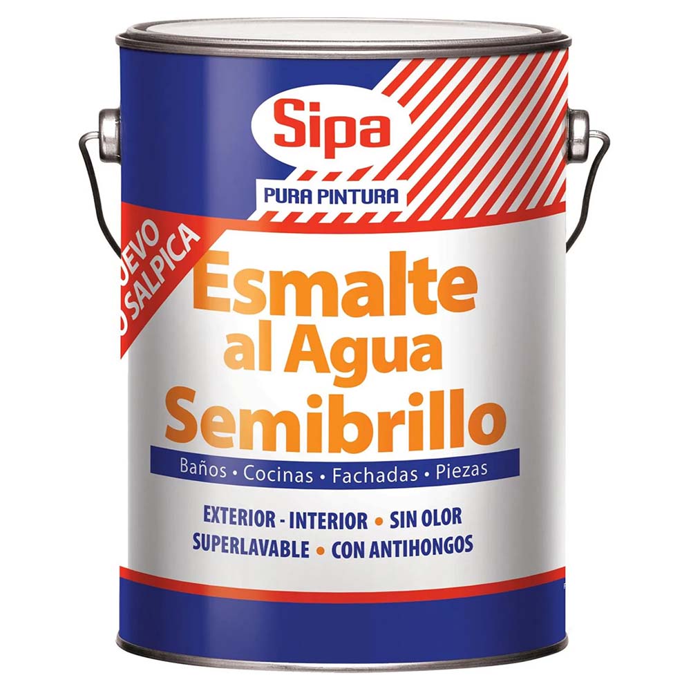 ESMALTE AGUA SEMIBRILLO SIPA BASE P 1GL — Constructor Center Chile