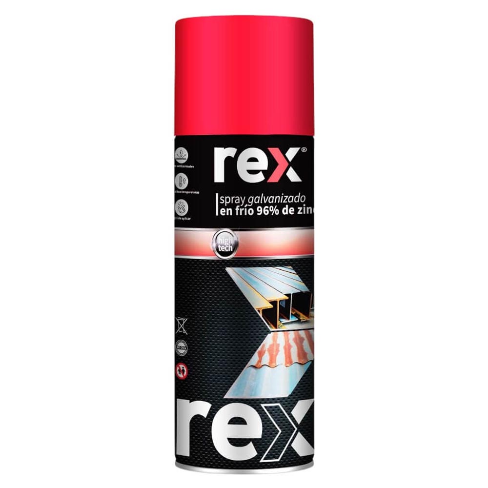 SPRAY PINTURA ZINC GALVANIZADO EN FRIO X400 REX — Constructor Center Chile