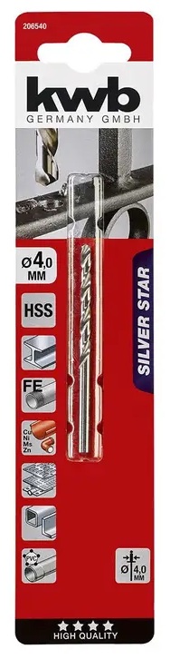 BROCA HSS SILVER 4,0 MM 1UNID KWB — Constructor Center Chile