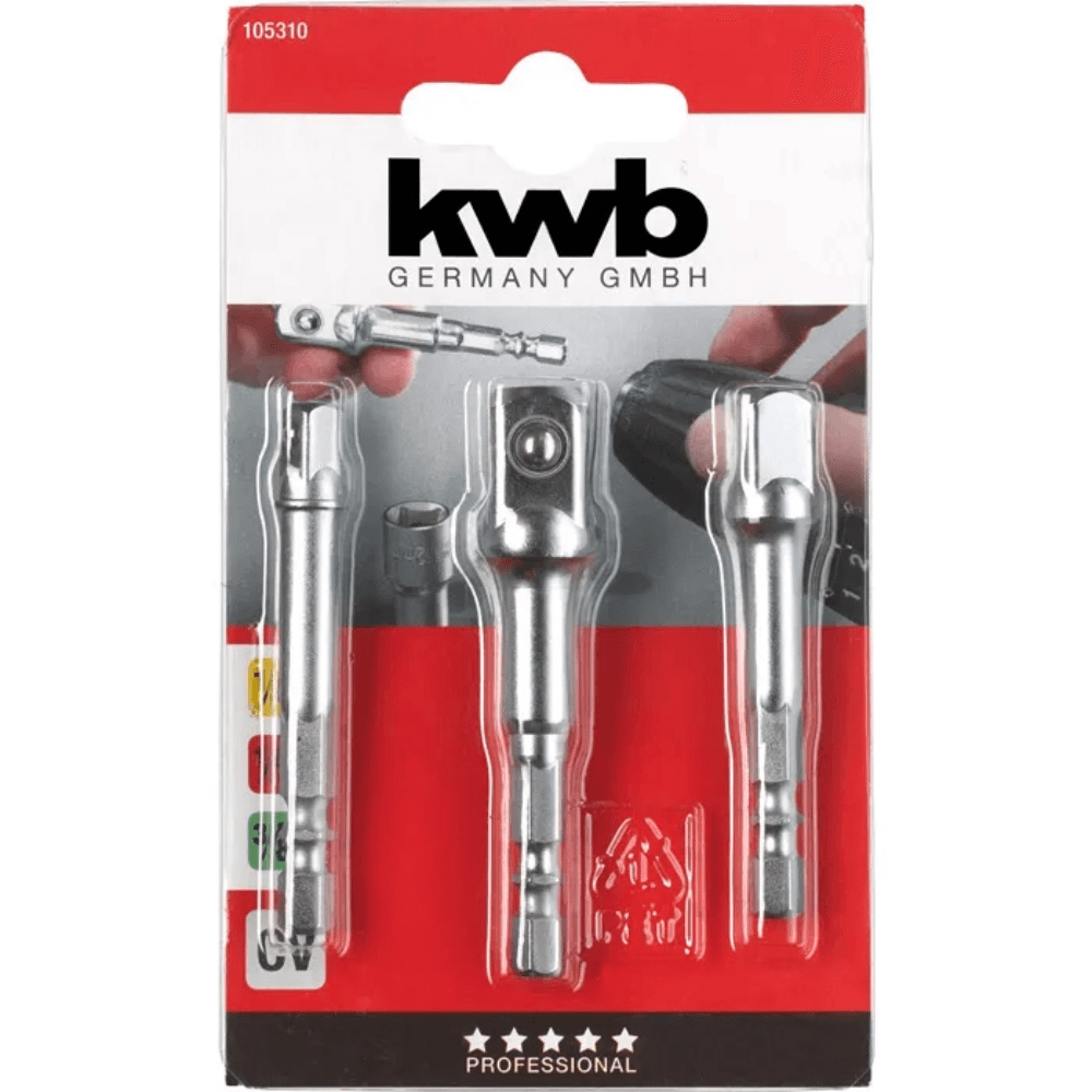 SET ADAPTADOR DADOS 1/4", 3/8", 1/2" KWB — Constructor Center Chile