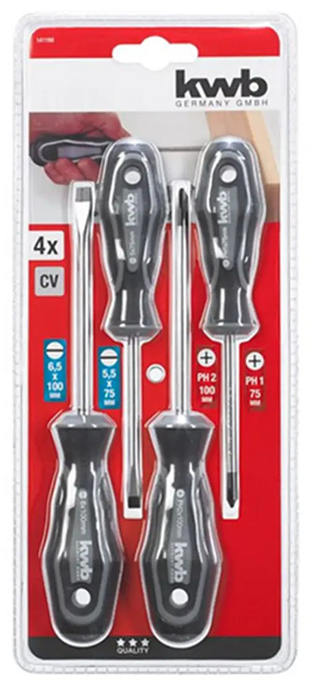SET 4 DESTORNILLADORES MAGNETICO KWB — Constructor Center Chile