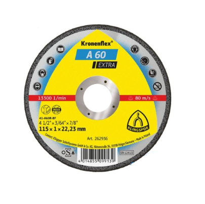 DISCO CORTE 1MM 4 1/2" AC/INOX KRONENF A 60 EXTRA — Constructor Center Chile