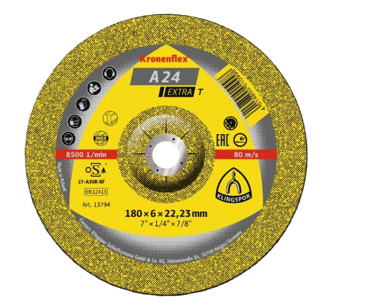 DISCO DESBASTE METAL 7" KRONENF A24 EXTRA — Constructor Center Chile