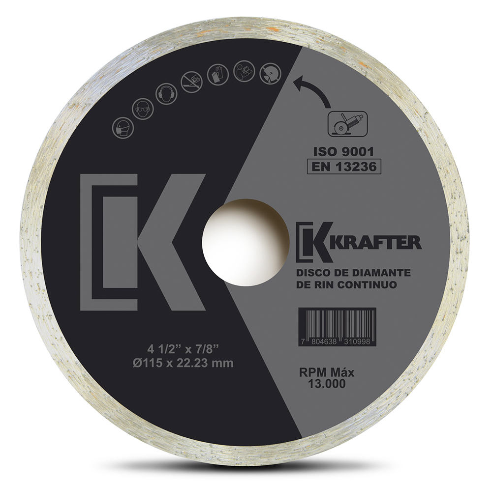 DISCO DIAMANTE CONTINUO 7" KRAFTER — Constructor Center Chile