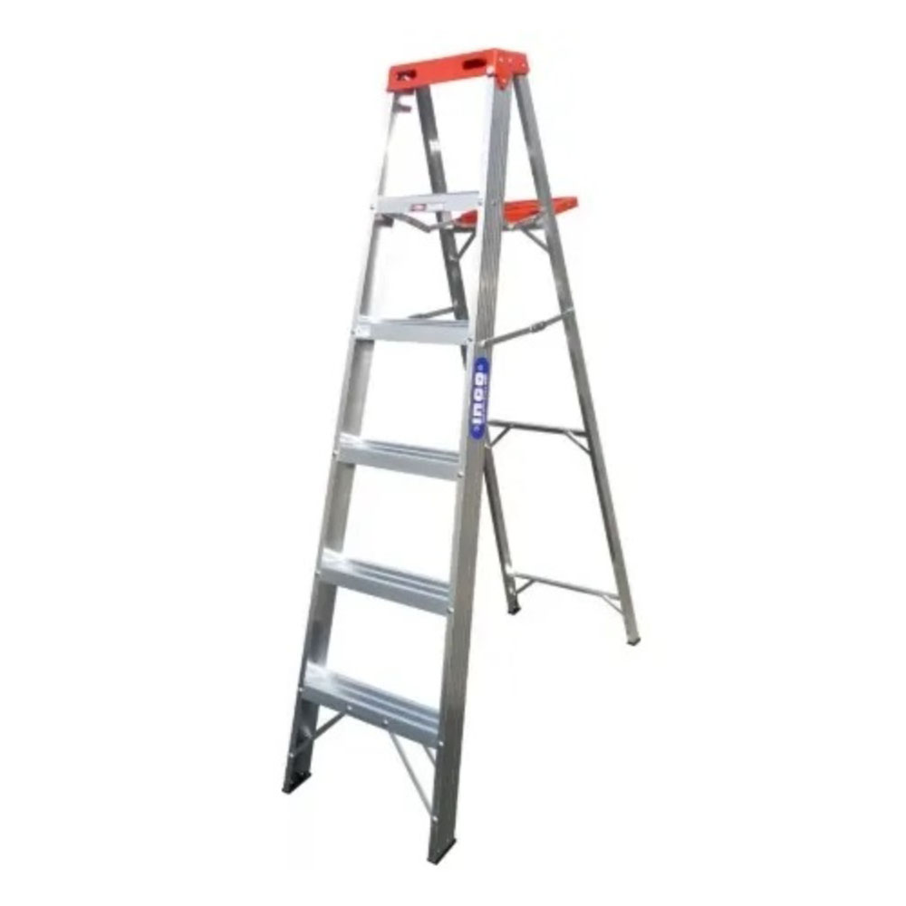 ESCALERA ALUMINIO T/TIJERA 5 PELDAÑOS 1,52 MT — Constructor Center Chile