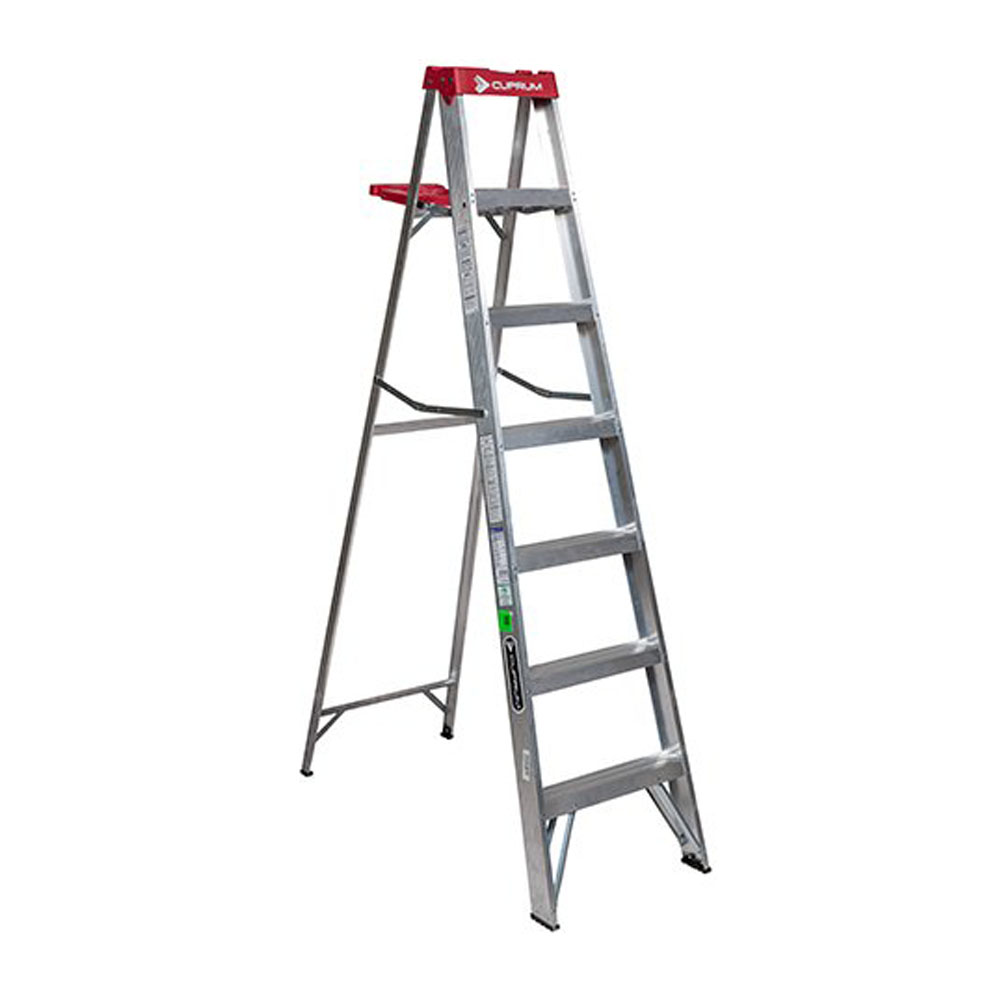 ESCALERA ALUMINIO T/TIJERA 7 PELDAÑOS 2,13 MT — Constructor Center Chile