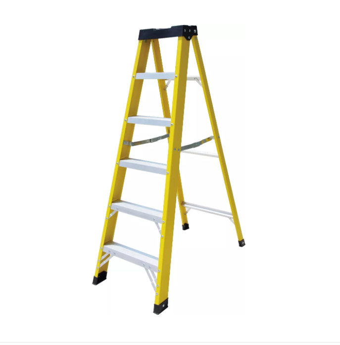 ESCALERA FIBRA VIDRIO T/TIJERA 6 PELDAÑOS 1,86 MT — Constructor Center Chile