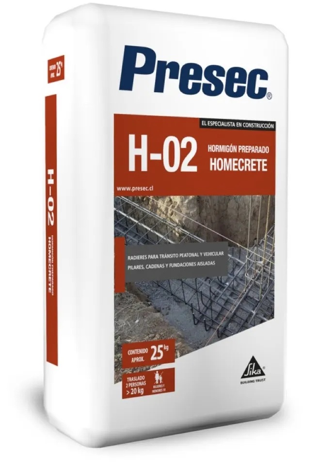 MORTERO H02 HOMECRETE H-20 PRESEC 25KG — Constructor Center Chile