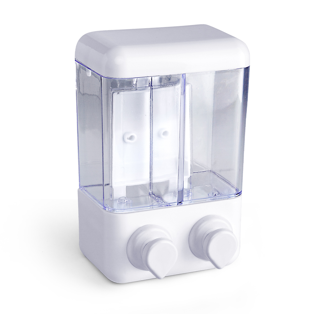 DISPENSADOR DE JABON PLASTICO DOBLE TAUMM — Constructor Center Chile