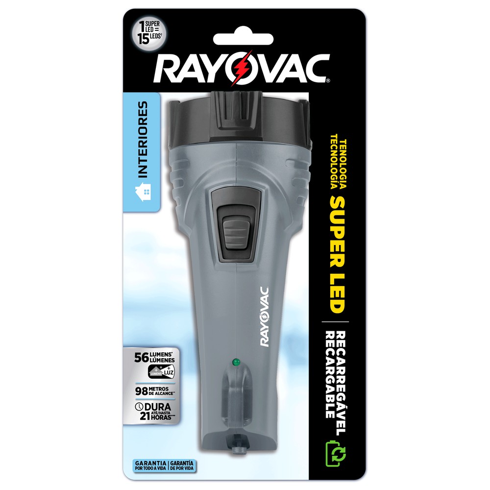 LINTERNA SUPER LED RECARGABLE 56 LUMENS RAYOVAC — Constructor Center Chile