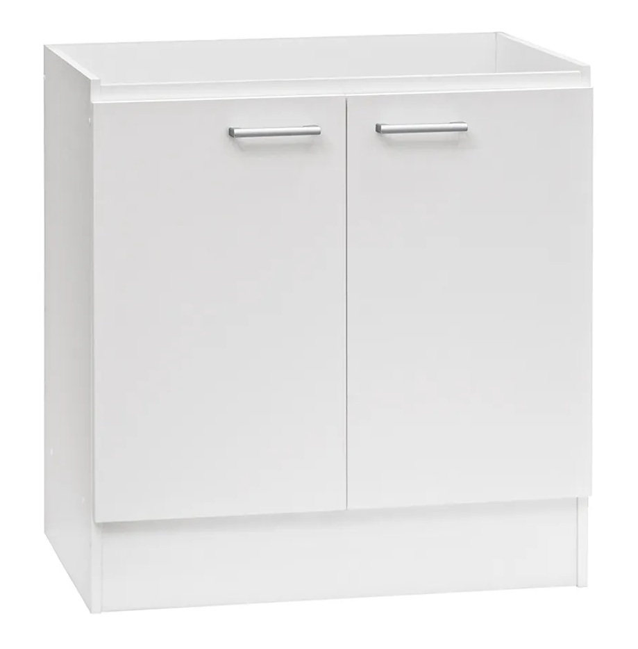 MUEBLE LAVAPLATO C/BASE 80 CM 2 PTA BLANCO — Constructor Center Chile