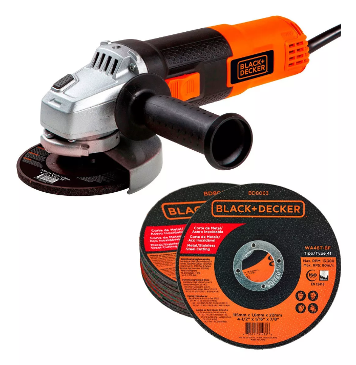 ESMERIL ANGULAR 4 1/2 820W BLACK AND DECKER — Constructor Center Chile