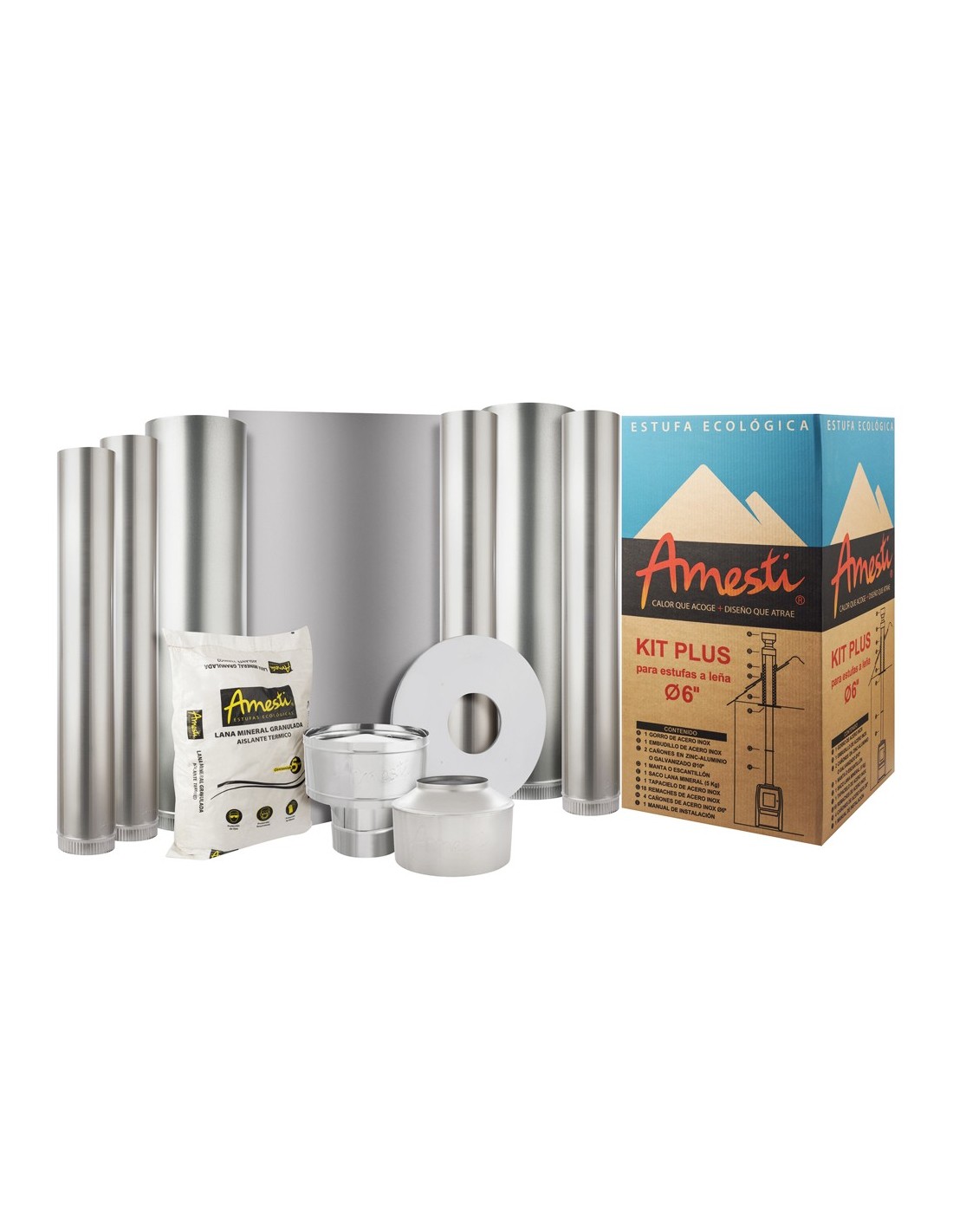 KIT INSTALACION ESTUFA 6" x 4,0MT P/1 PISO AMESTI — Constructor Center Chile