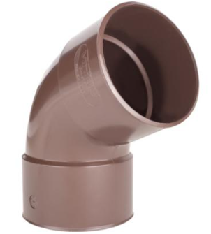 CODO PVC BAJADA AGUA MARRON H-H 45º x 80MM — Constructor Center Chile