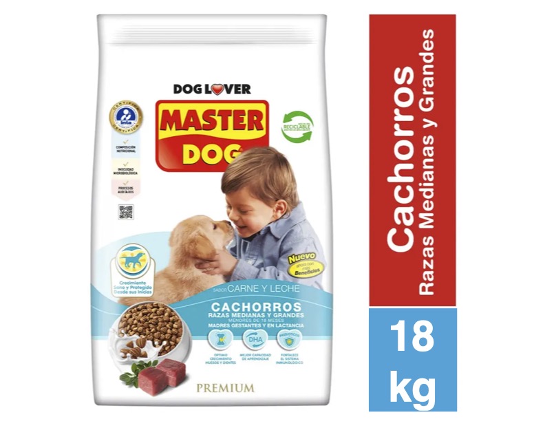 MASTER DOG CACHORRO CARNE SACO 21KG — Constructor Center Chile